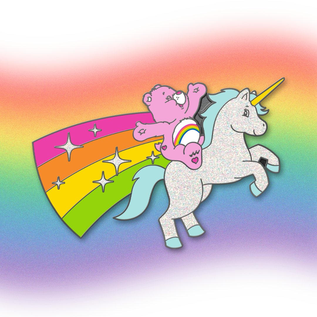 Unicorn Cheer Bear Pride Pin, Care Bears
