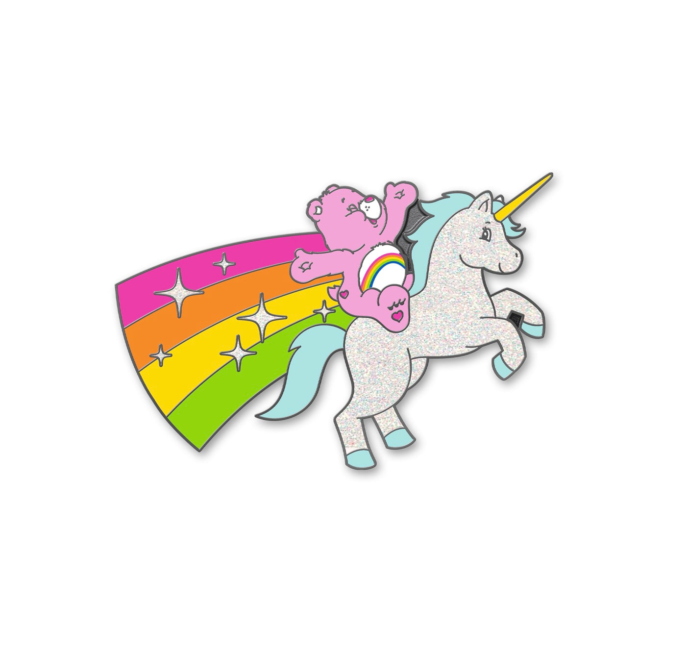 Unicorn Cheer Bear Pride Pin, Care Bears